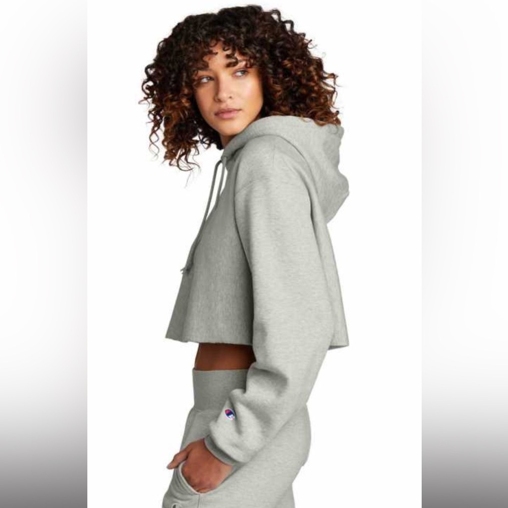 Champion Oxford Gray Reverse Weave Cropped Sweatshirt Size M NWOT